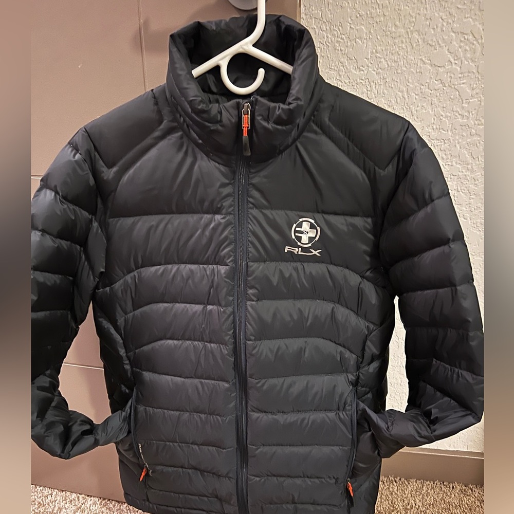 Ralph Lauren RLX Puffer Jacket Radial Down Feathers Winter Full Zipper Blue M